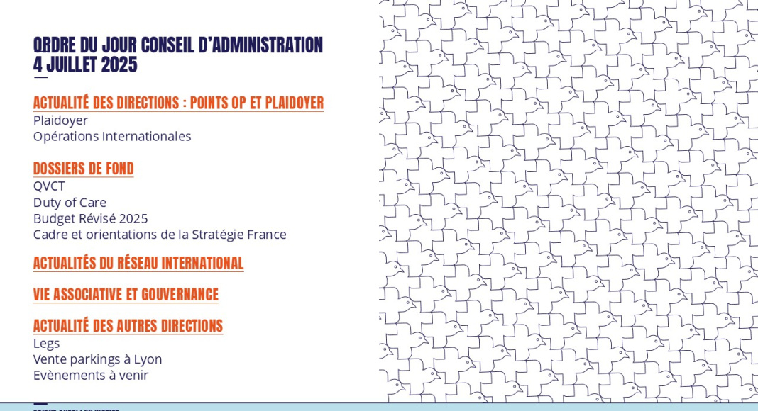 Conseil d’Administration MdM France du 4 juillet 2025