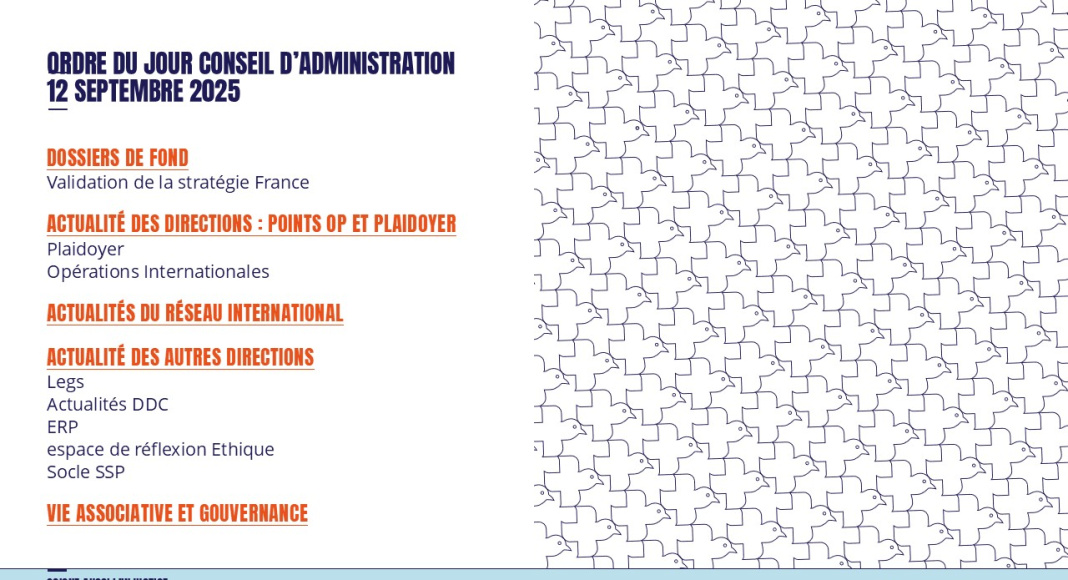 Conseil d’Administration MdM France du 12 septembre 2025