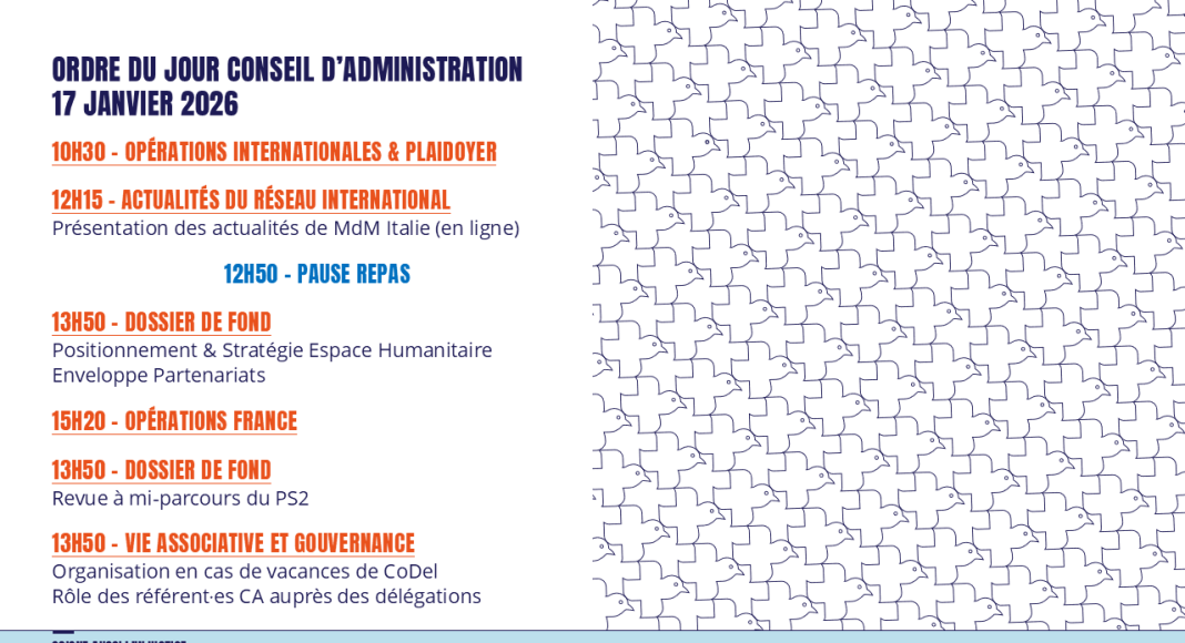 Conseil d’Administration MdM France du 17 janvier 2026 (CA-CCN)