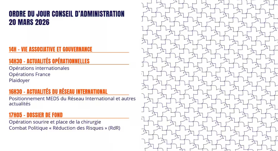 Conseil d’Administration MdM France du 20 mars 2026