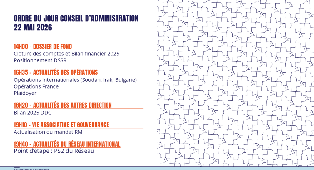 Conseil d’Administration MdM France du 22 mai 2026