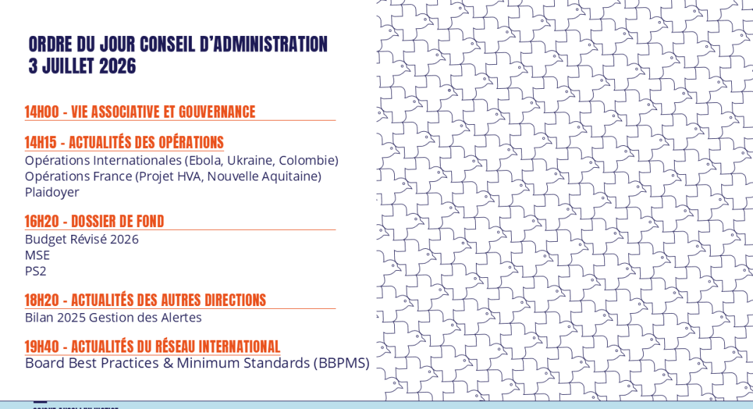 Conseil d’Administration MdM France du 3 juillet 2026