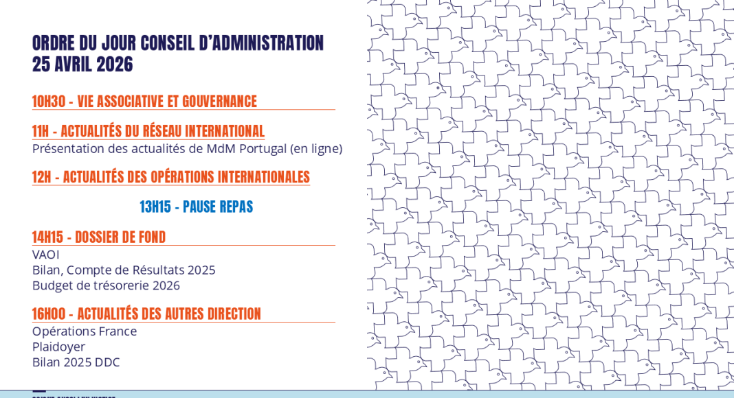 Conseil d’Administration MdM France du 3 juillet 2026