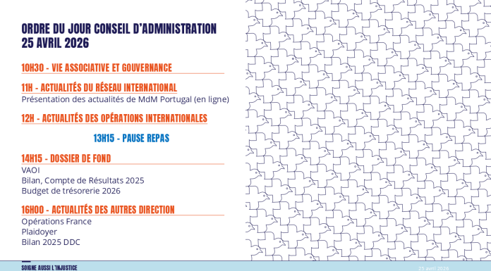 Conseil d’Administration MdM France du 3 juillet 2026